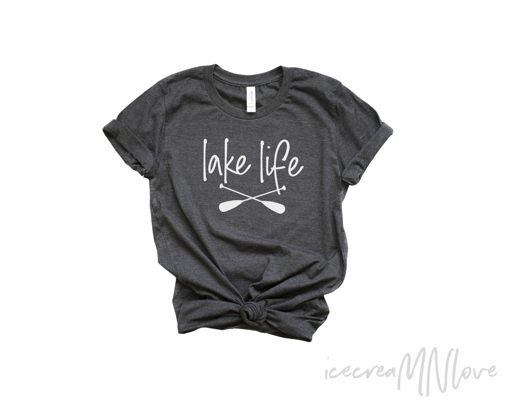 Lake Life Unisex T Shirts by icecreaMNlove icecreaMNlove Dark Grey Xtra Small 