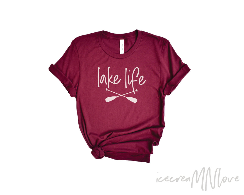 Lake Life Unisex T Shirts by icecreaMNlove icecreaMNlove Maroon Xtra Small 