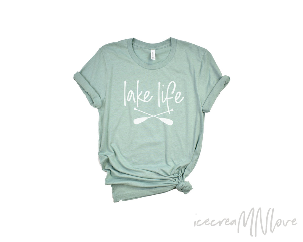 Lake Life Unisex T Shirts by icecreaMNlove icecreaMNlove Sage Xtra Small 