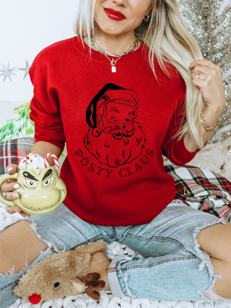 Posty Claus Shirt by icecreaMNlove CHRISTMAS, GRAPHIC TEES & TANKS icecreaMNlove Sweat Shirt - Red X Small 