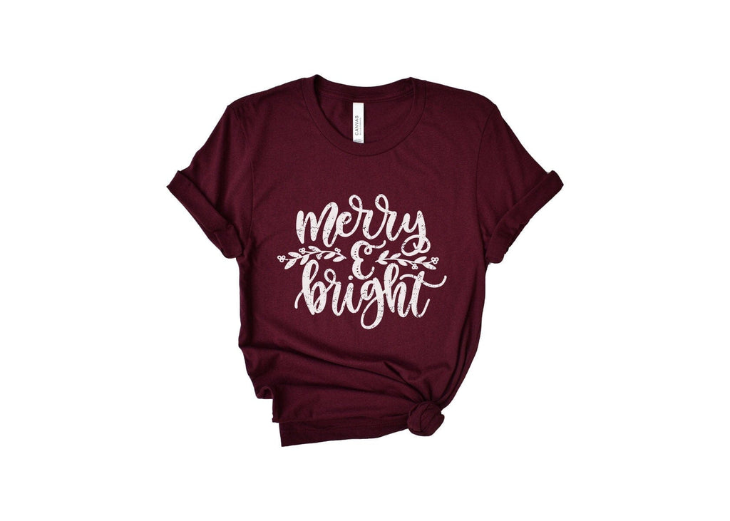 christmas shirts, merry and bright shirt, cute christmas shirts, MANDB icecreaMNlove 