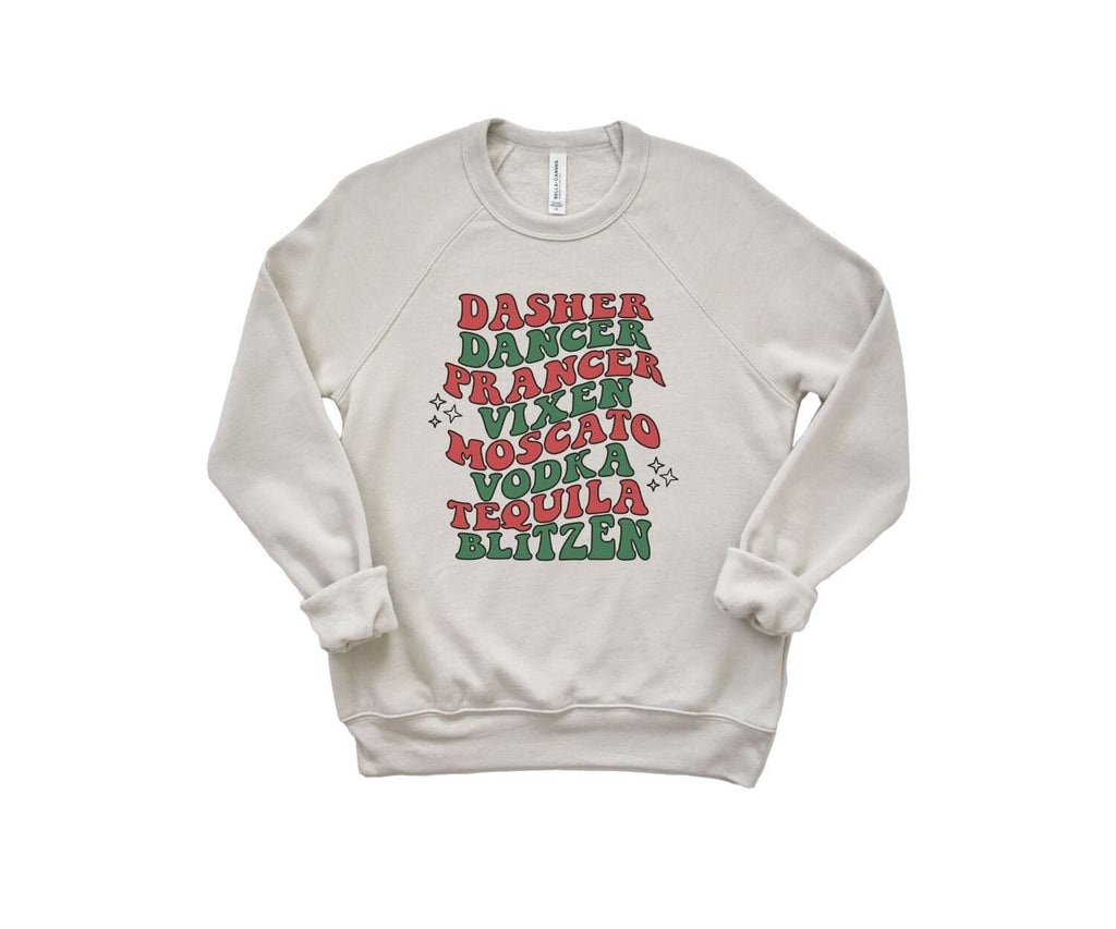 Dasher dancer prancer vixen moscato vodka tequila blitzen shirt, santas reindeer shirt. icecreaMNlove 