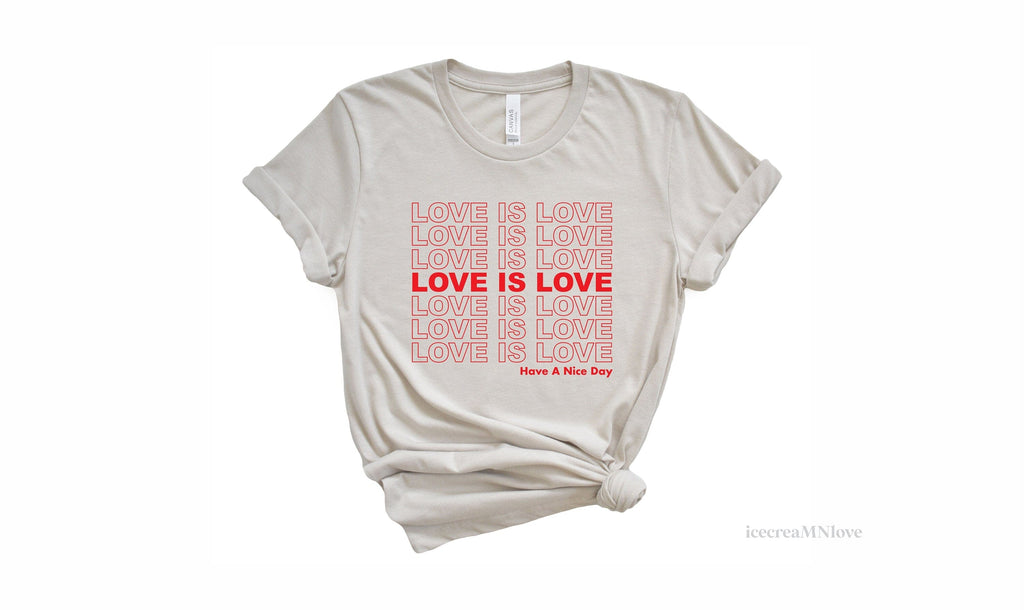 valentines day shirt, love is love shirts, valentines day sweatshirts, women's valentines day shirts, love is love plastic bag, LISL icecreaMNlove 
